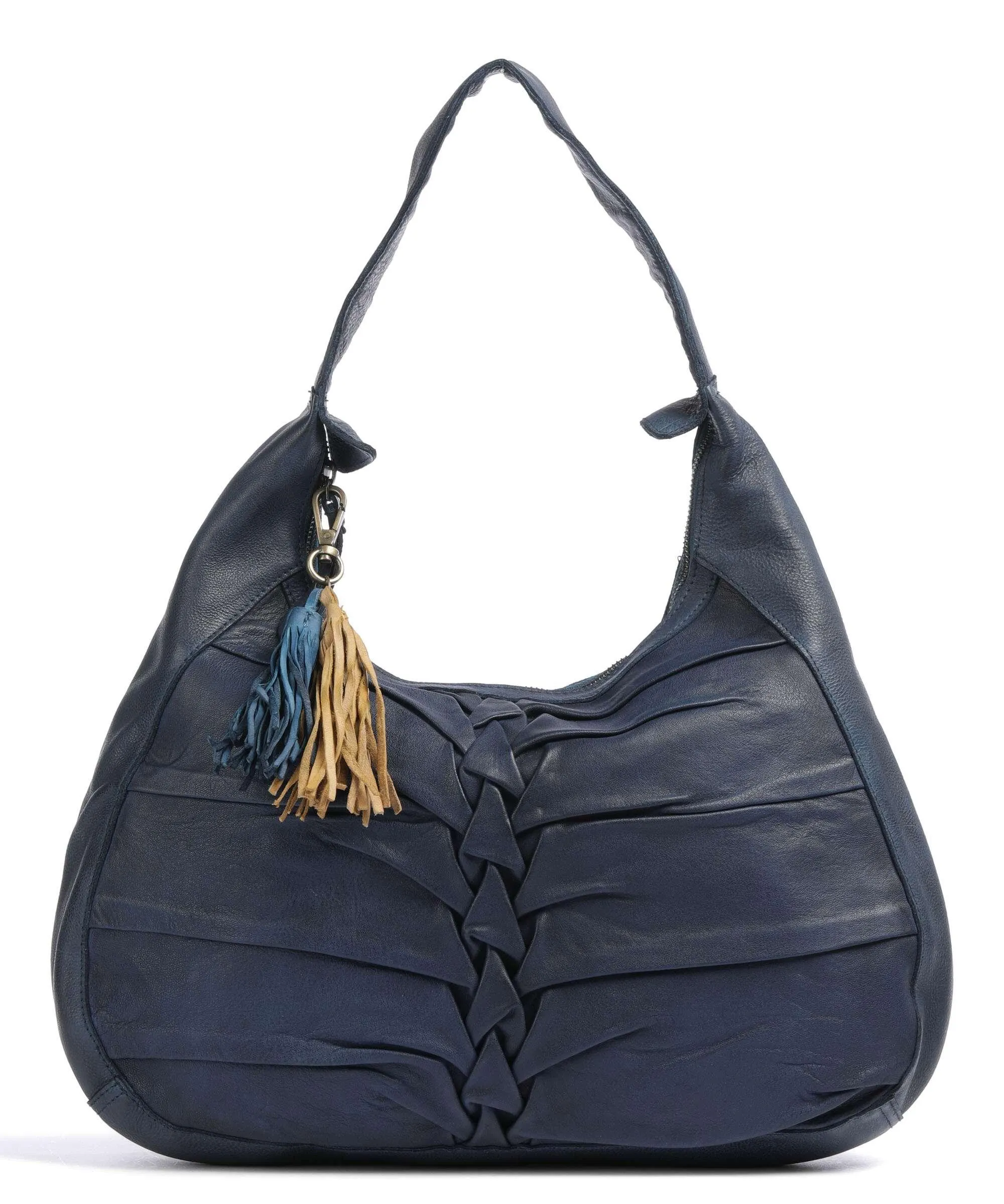  Taschendieb Wien Fischerstiege 1 Borsa hobo pelle di vacchetta grana blu scuro  