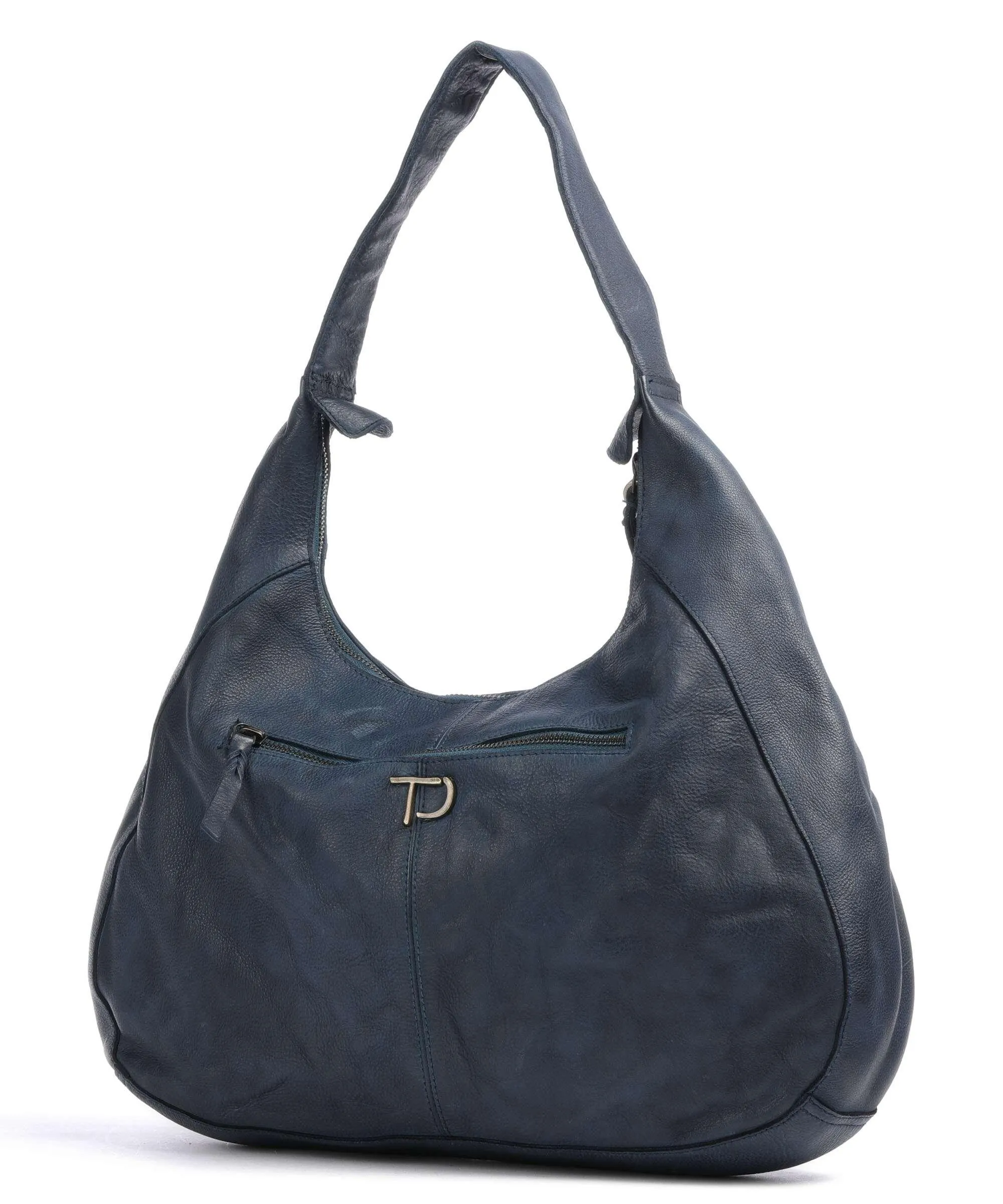  Taschendieb Wien Fischerstiege 1 Borsa hobo pelle di vacchetta grana blu scuro  