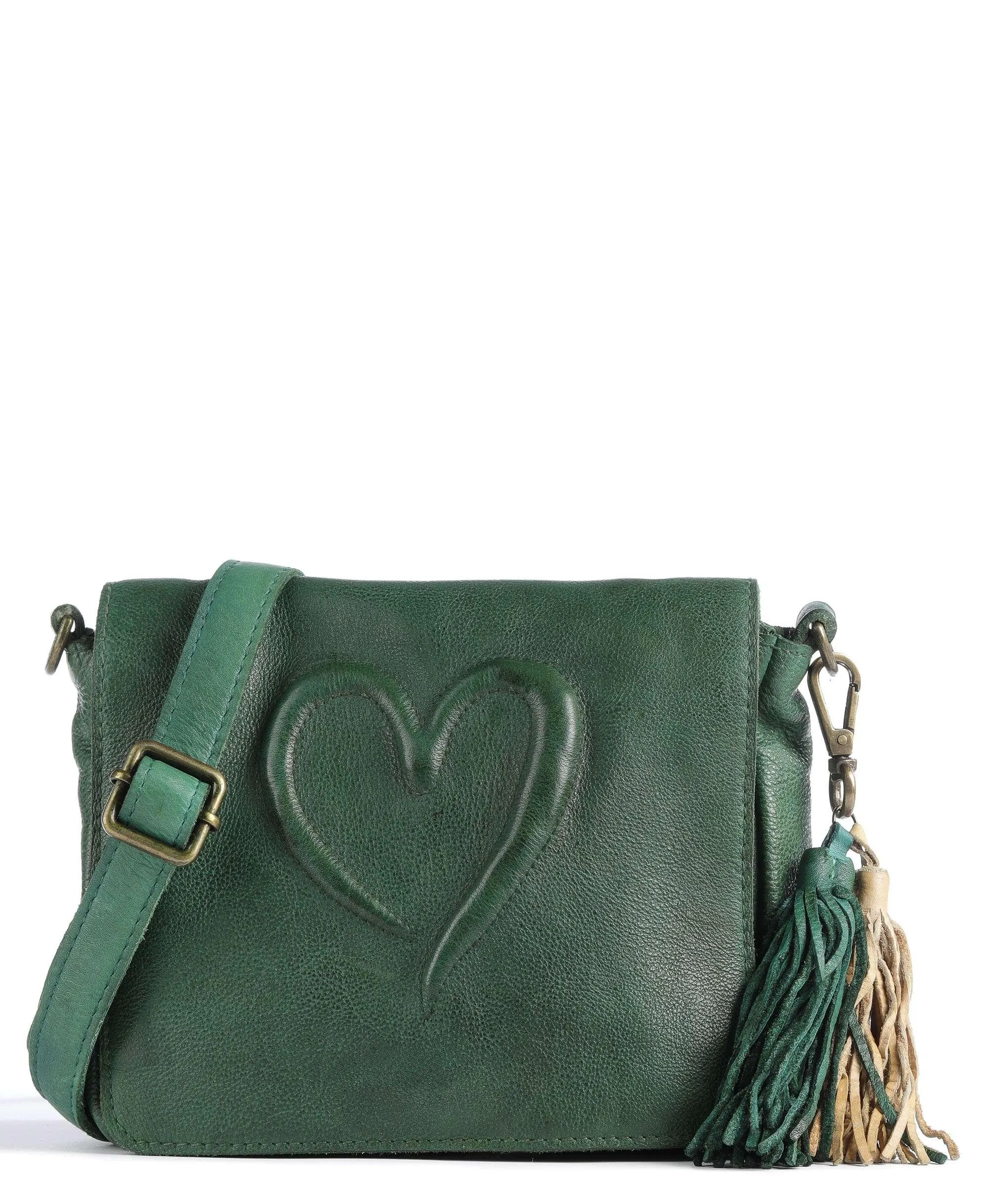  Taschendieb Wien Herzgasse 23 Borsa a tracolla pelle di vacchetta grana verde  