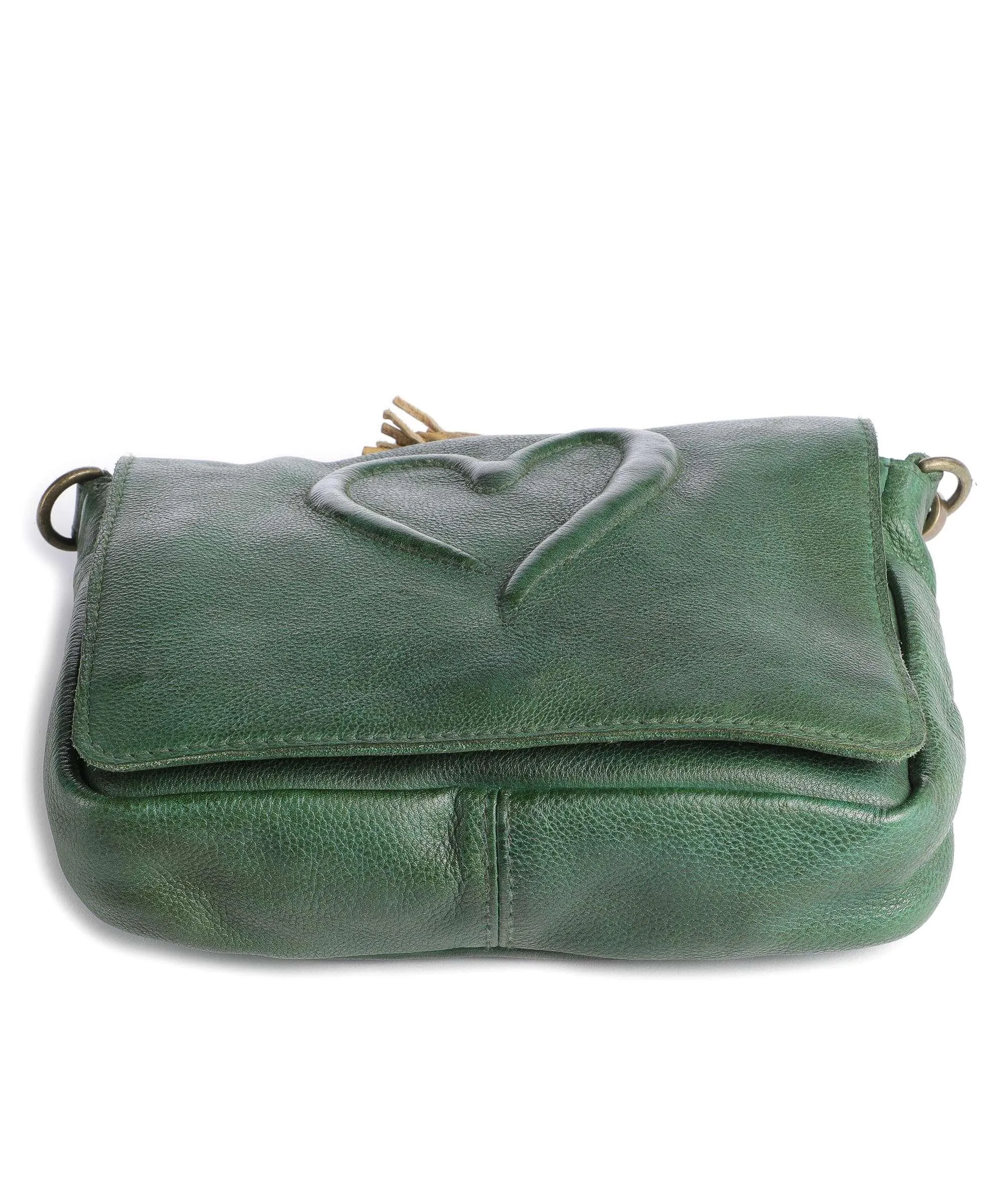  Taschendieb Wien Herzgasse 23 Borsa a tracolla pelle di vacchetta grana verde  
