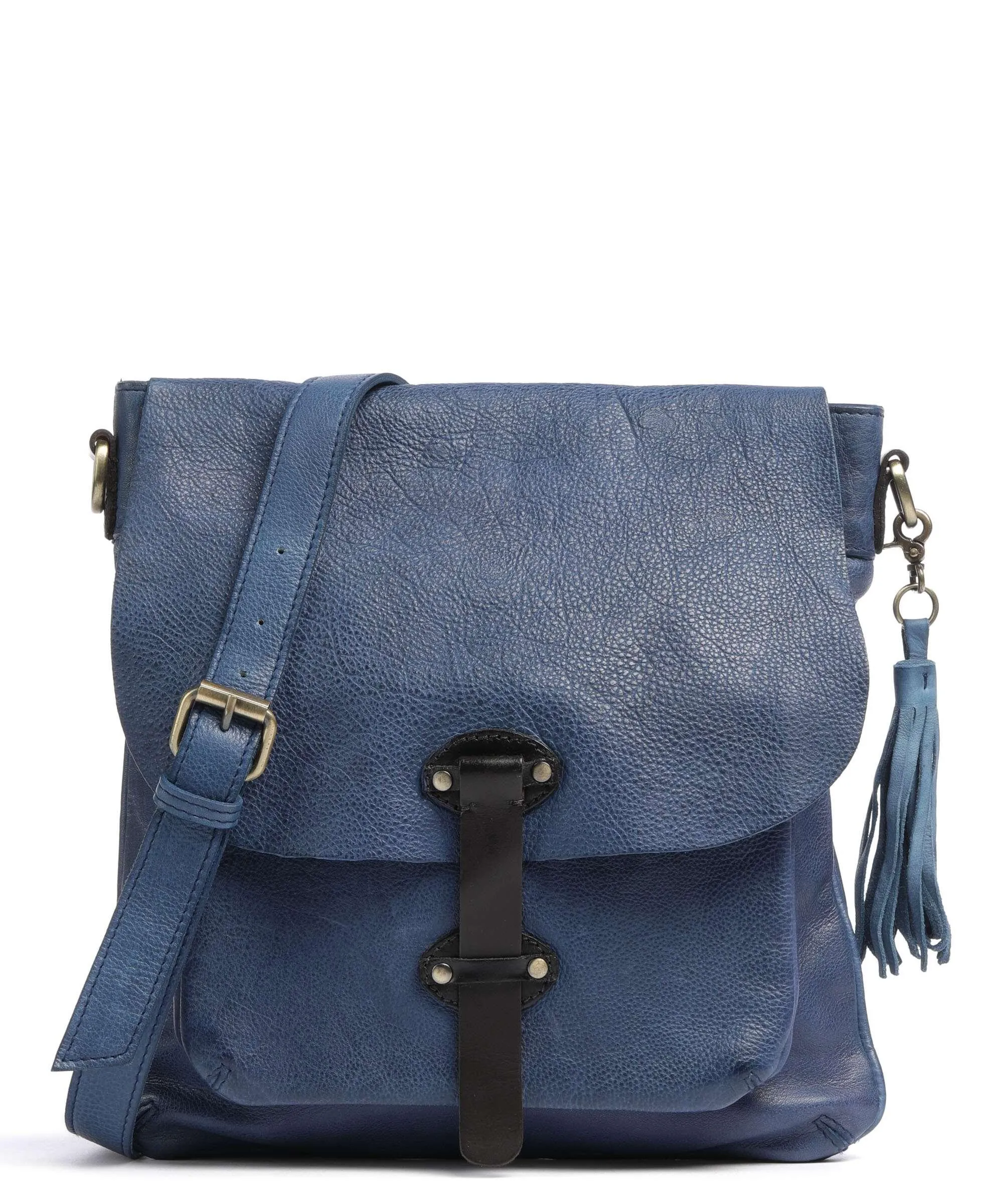  Taschendieb Wien Kohlmarkt 1 Borsa a spalla pelle di vacchetta grana blu scuro  