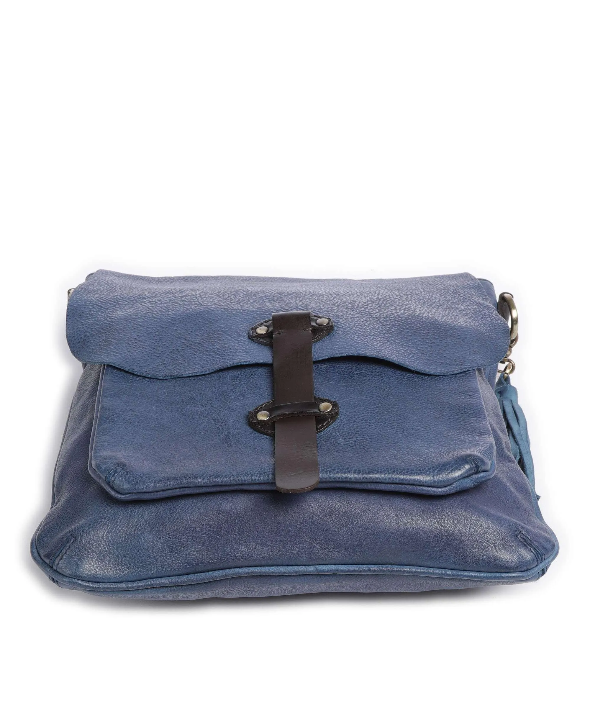  Taschendieb Wien Kohlmarkt 1 Borsa a spalla pelle di vacchetta grana blu scuro  