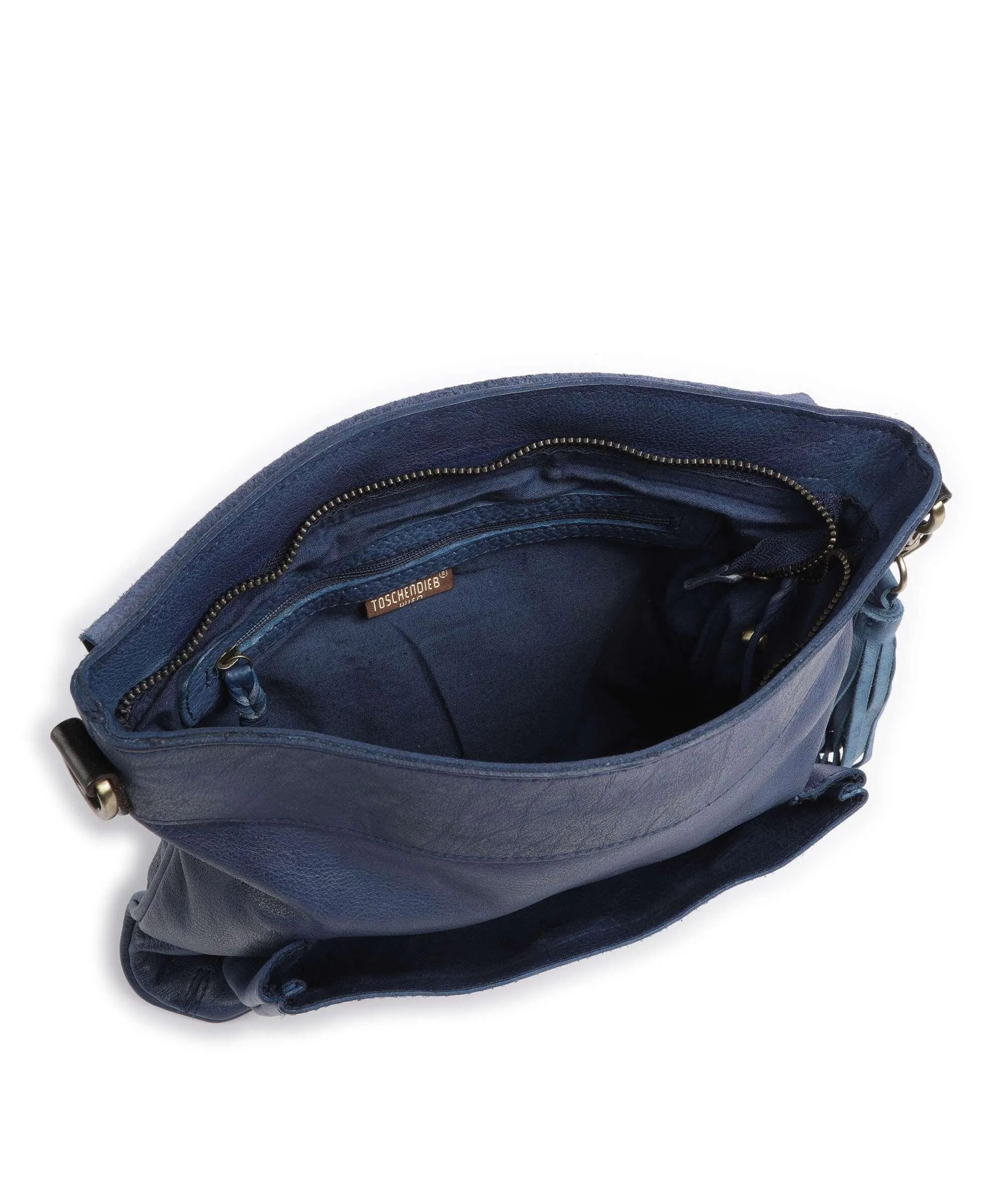  Taschendieb Wien Kohlmarkt 1 Borsa a spalla pelle di vacchetta grana blu scuro  