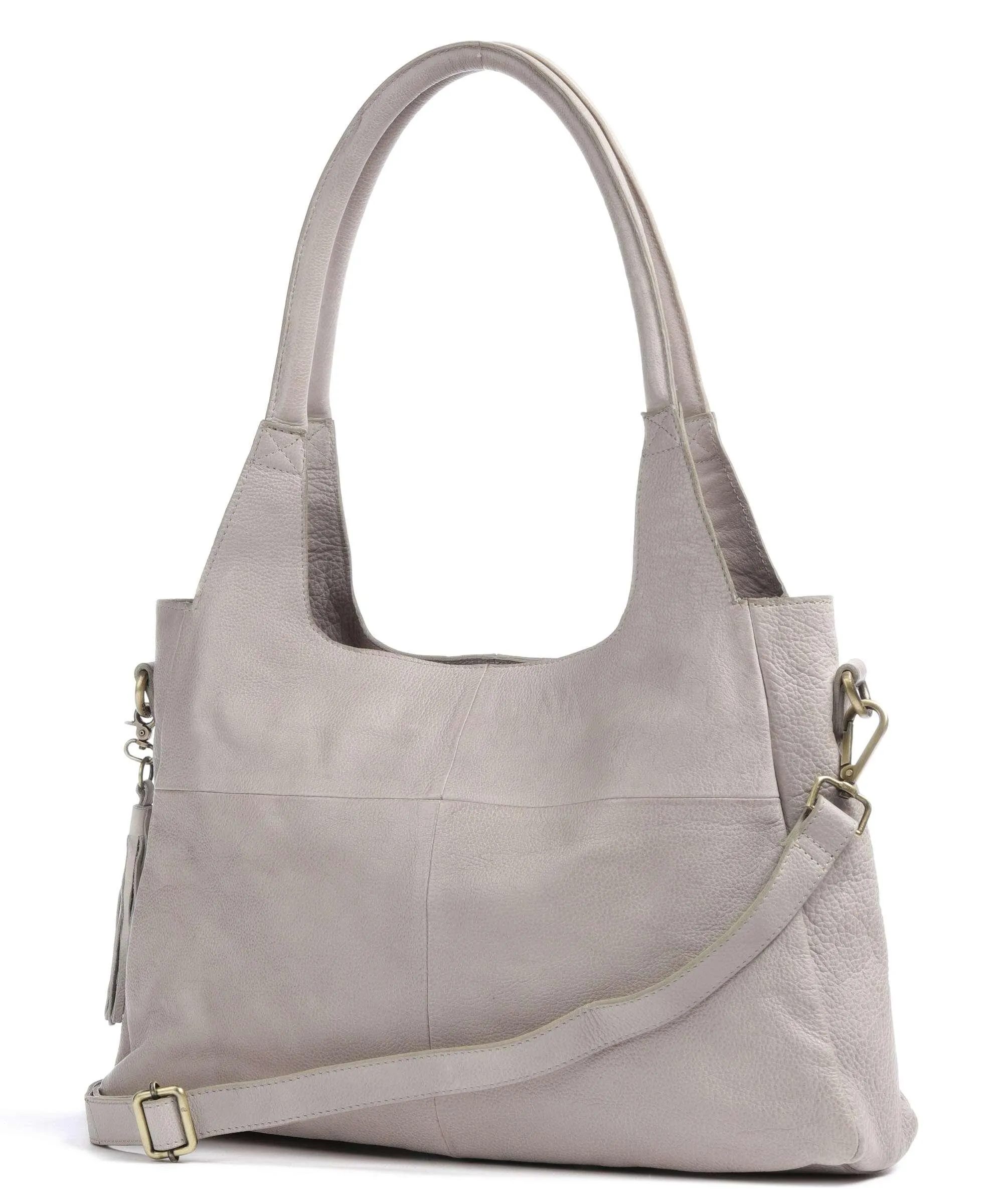  Taschendieb Wien Kohlmarkt 30 Borsa hobo pelle di vacchetta grana grigio chiaro  