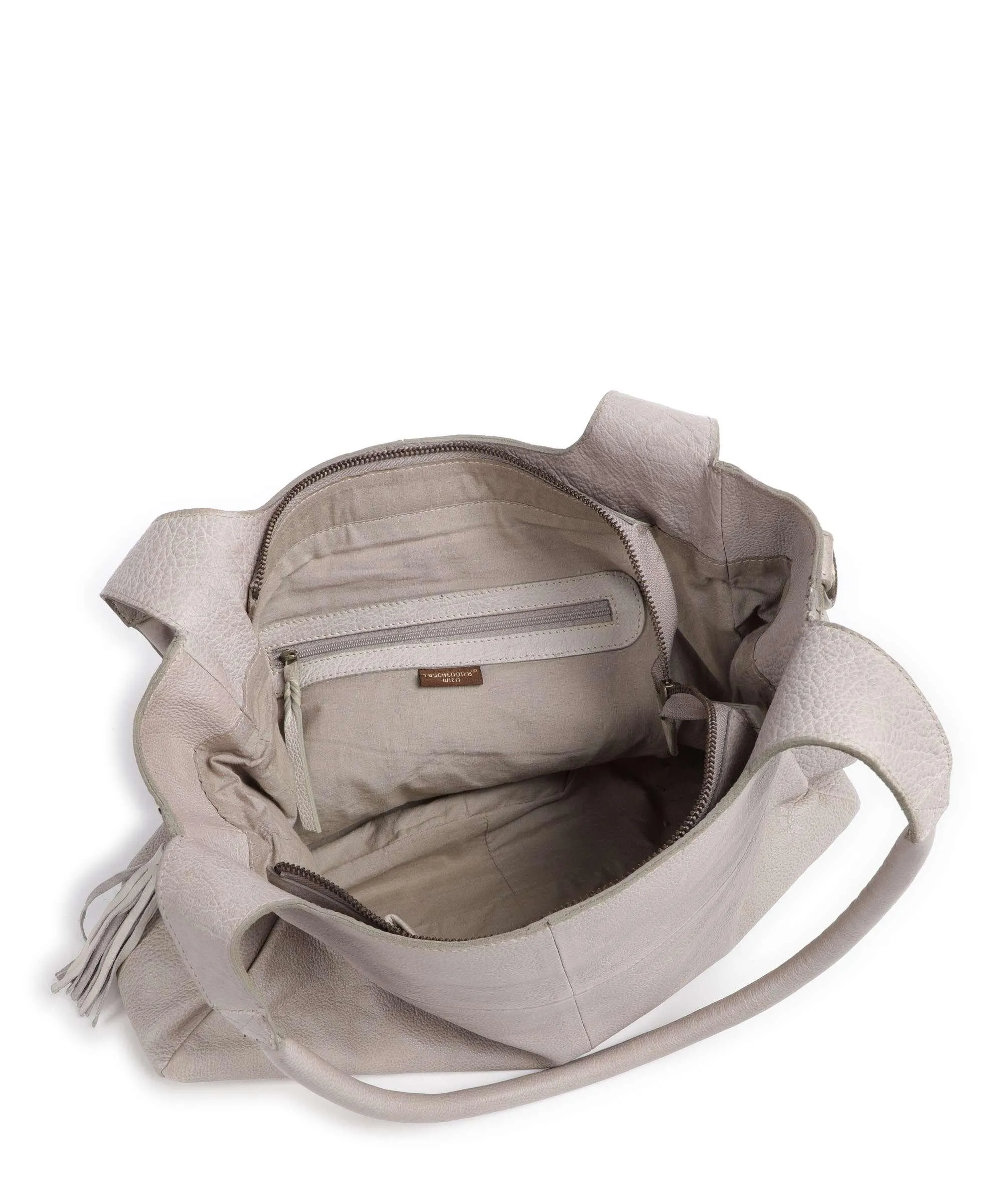  Taschendieb Wien Kohlmarkt 30 Borsa hobo pelle di vacchetta grana grigio chiaro  