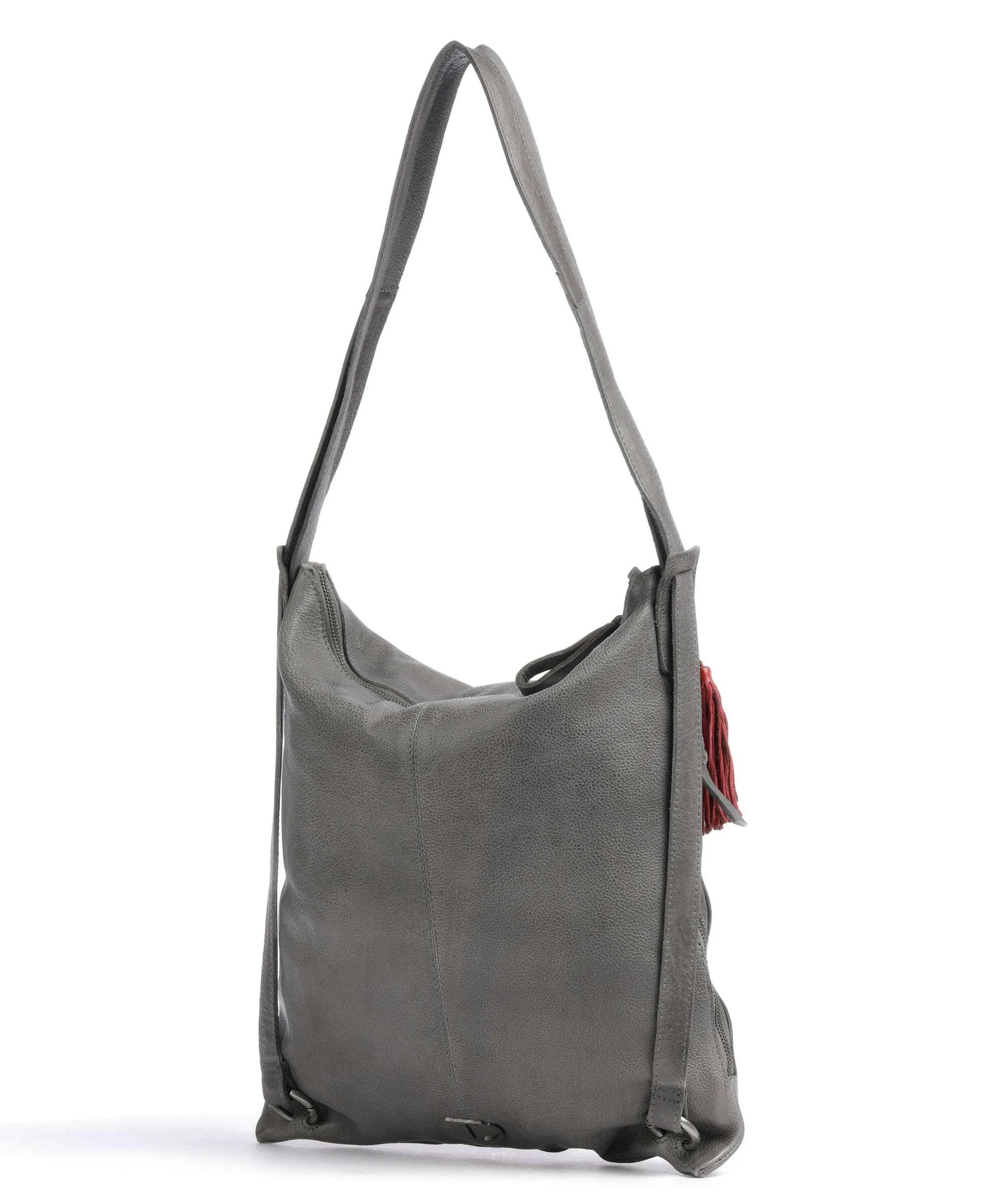  Taschendieb Wien Paradiesgarten 1 Borsa a zainetto pelle di vacchetta grana grigio  