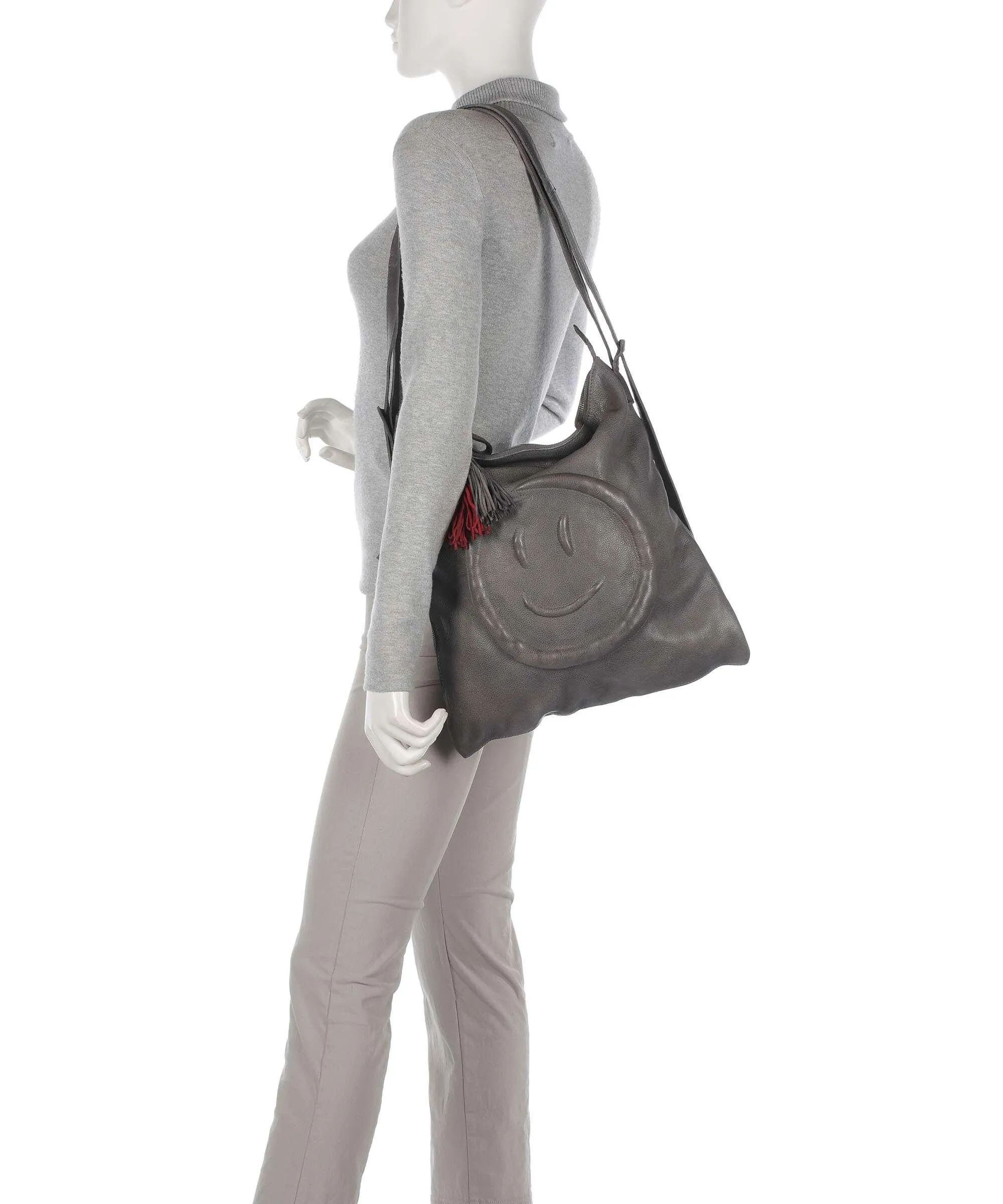  Taschendieb Wien Paradiesgarten 1 Borsa a zainetto pelle di vacchetta grana grigio  