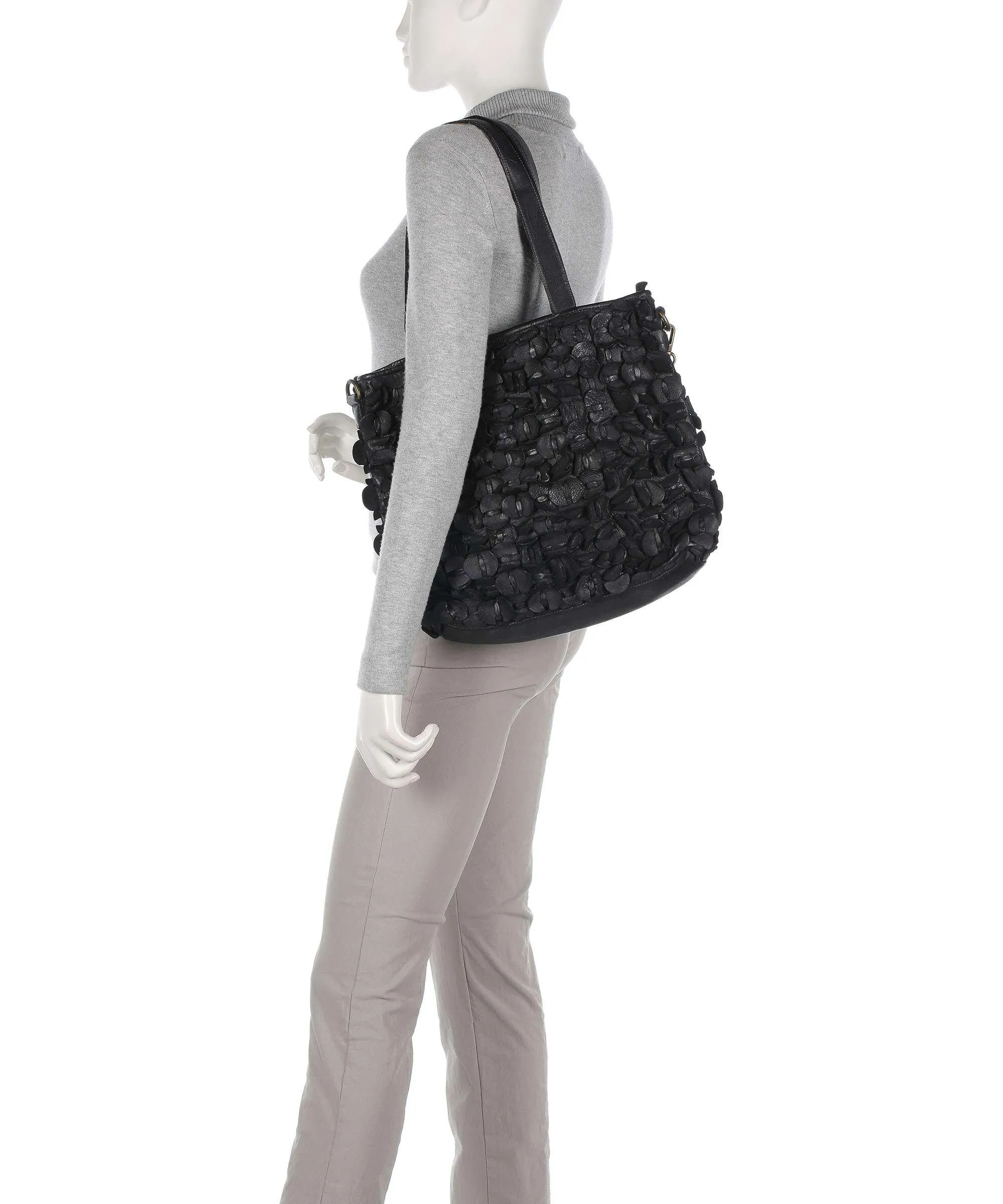  Taschendieb Wien Sternwartestraße 2 Borsa shopper pelle di vacchetta grana nero  