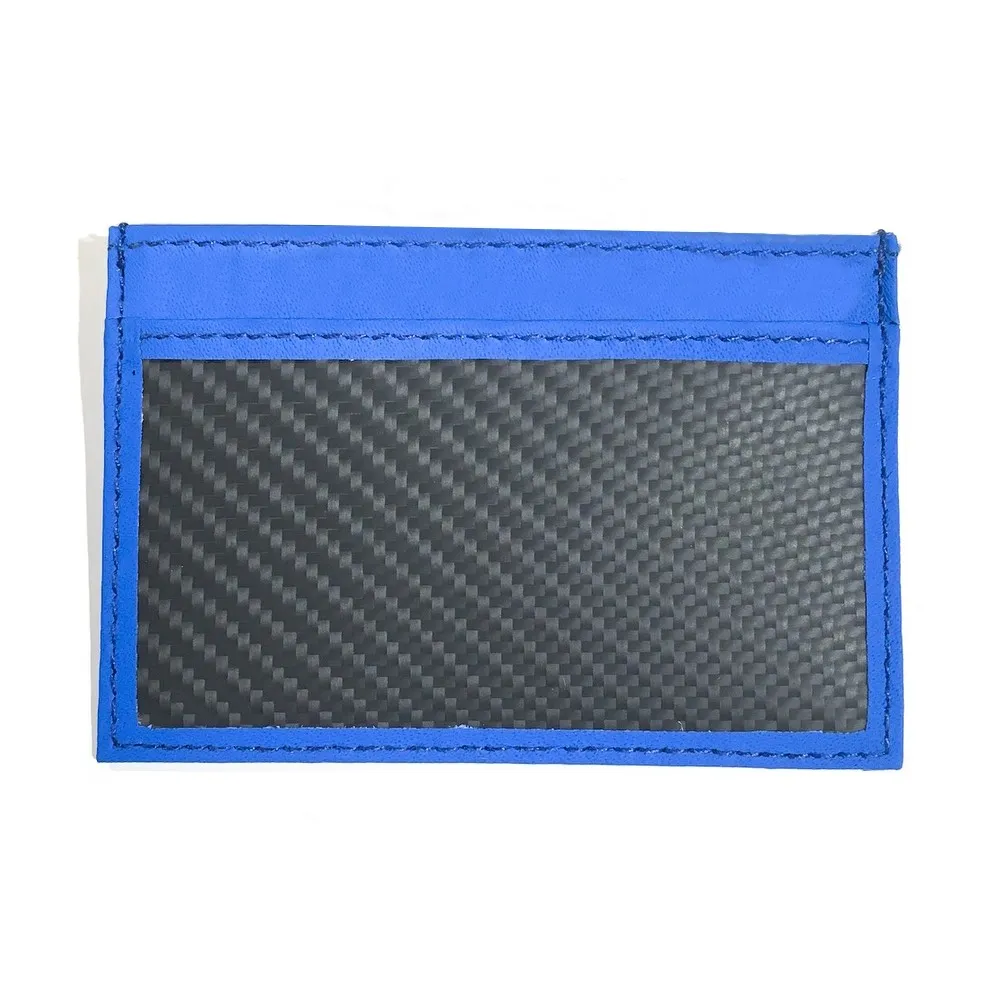 TecknoMonster - Cardcase - Blu - Porta Carte di Credito in Fibra di Carbonio Aeronautico e Pelle - Black Carpet Collection