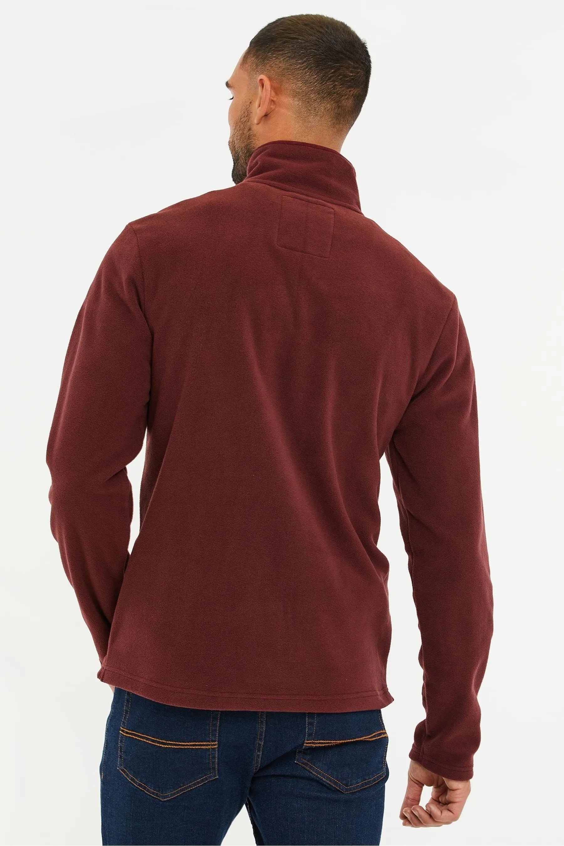 Threadbare - Felpa in pile con zip a 1/4