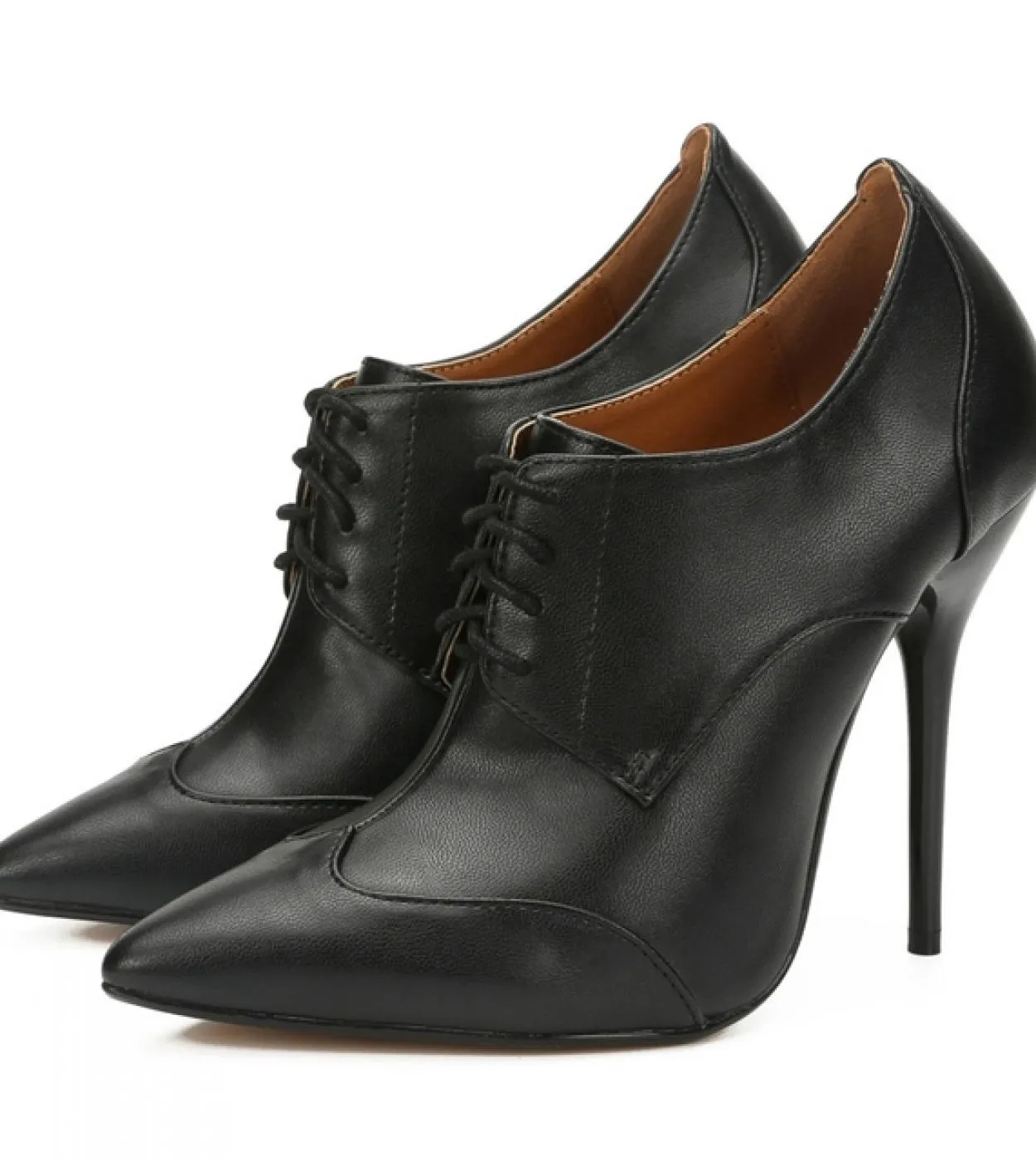 Tikicup Donna 12cm5 Tacco alto estremo Punta a punta Stivaletti con lacci Stivaletti con lacci Scarpe chic Taglie forti 3848 Wom
