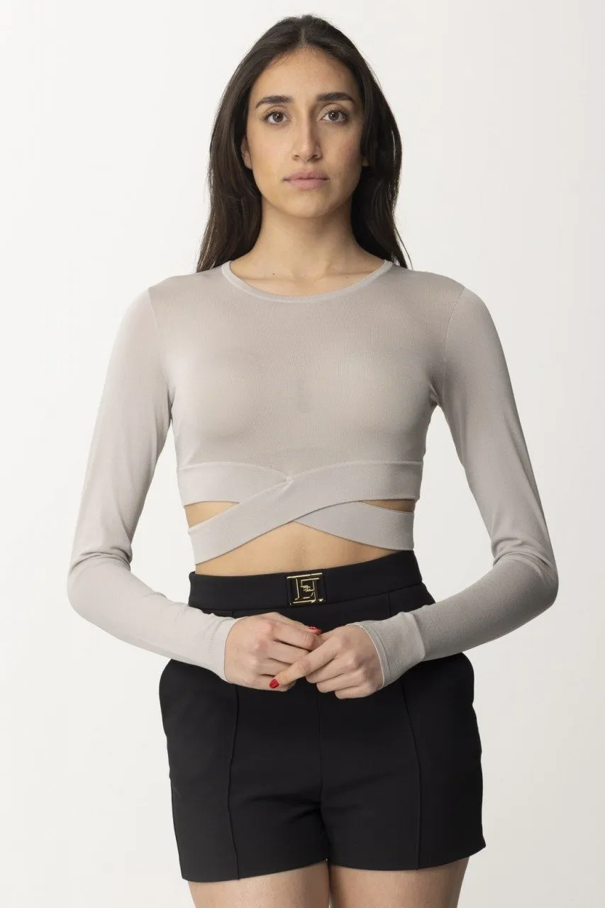 Top crop in maglia con cut-out Perla