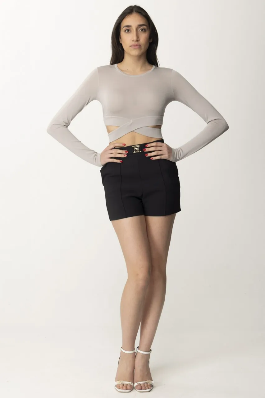 Top crop in maglia con cut-out Perla