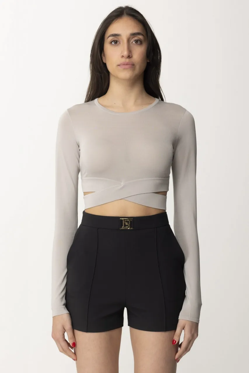 Top crop in maglia con cut-out Perla