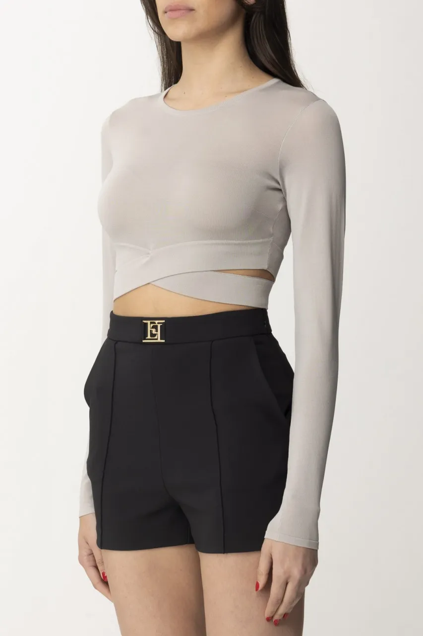 Top crop in maglia con cut-out Perla