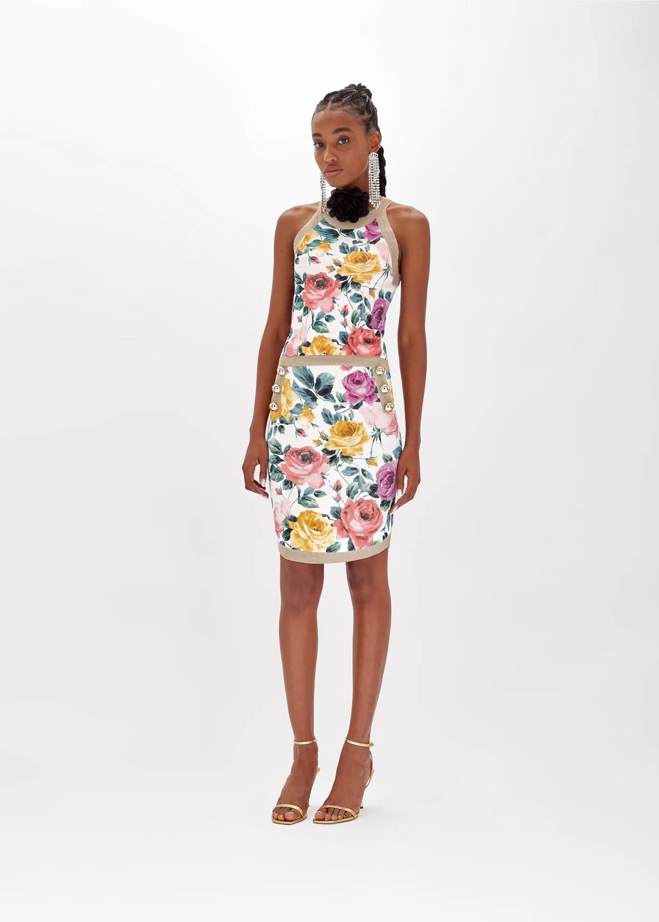 Top in maglia a rose blugirl
