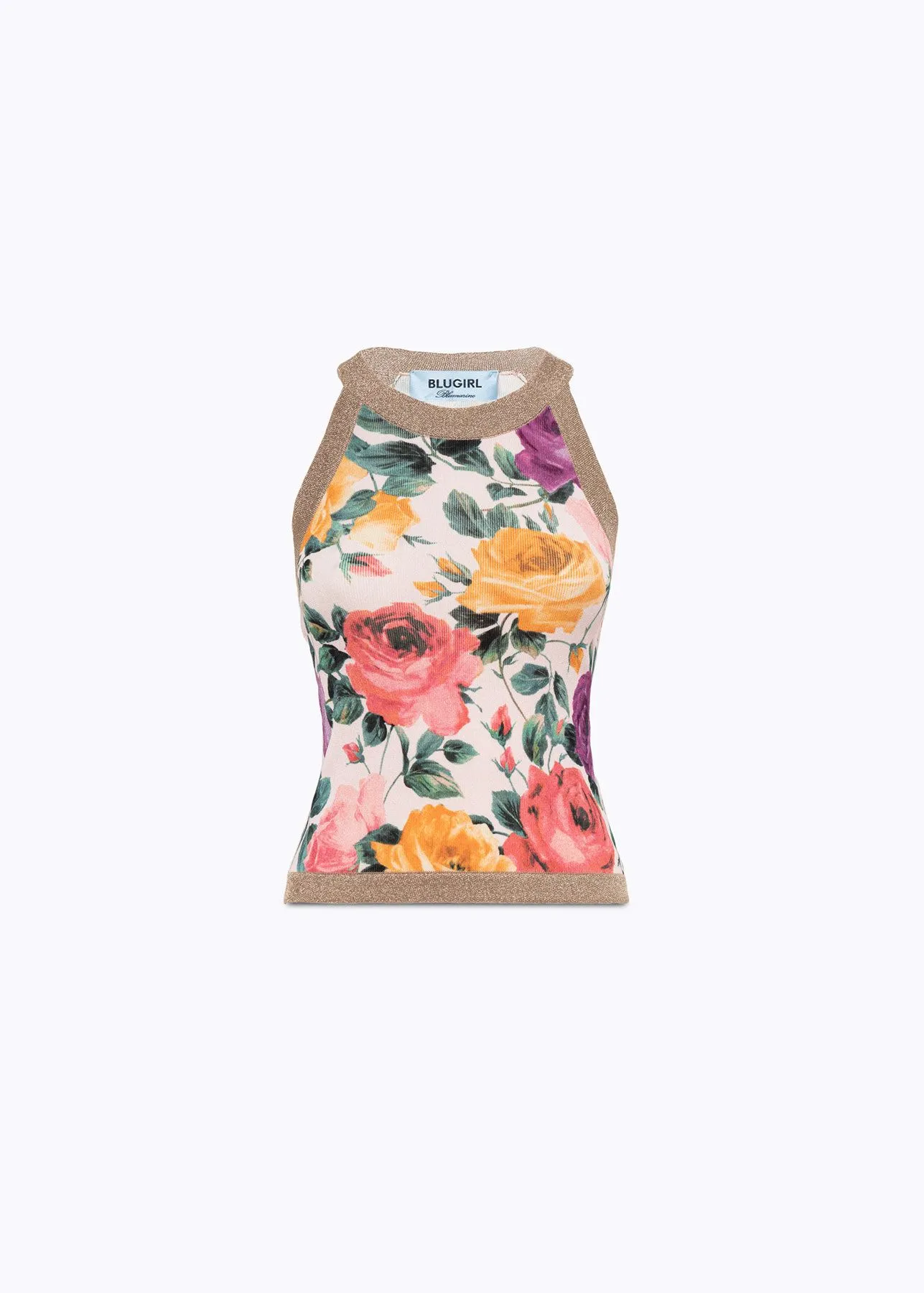 Top in maglia a rose blugirl