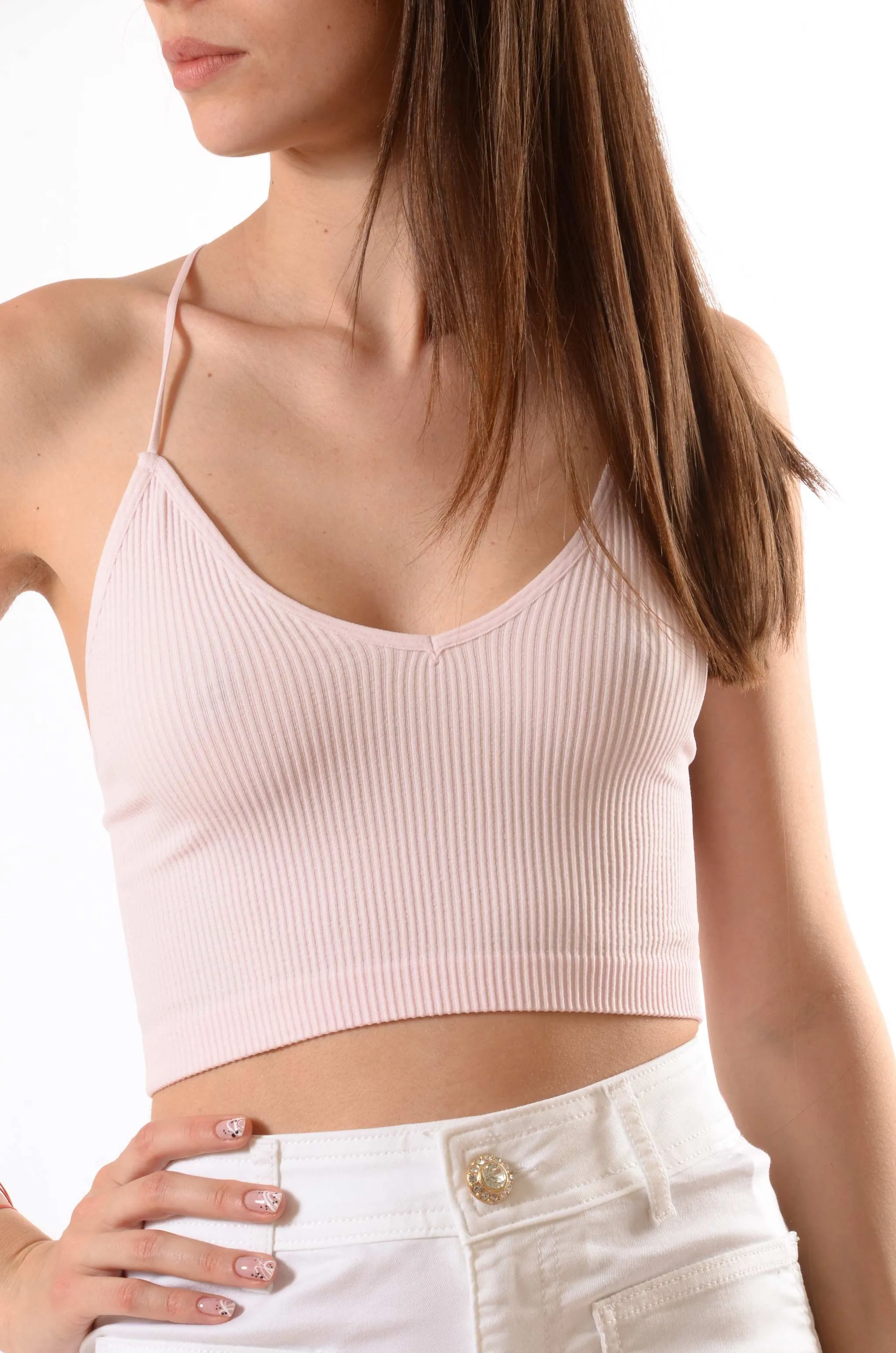 Top in maglia dettagli in pizzo guess