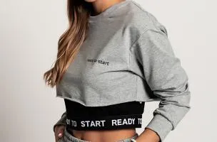 Top sportivo con maglietta Malfa, grigio