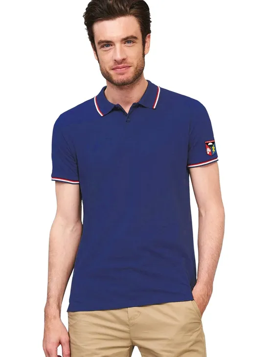 Tuscania Polo Royal Collo Rigato Patch 100co