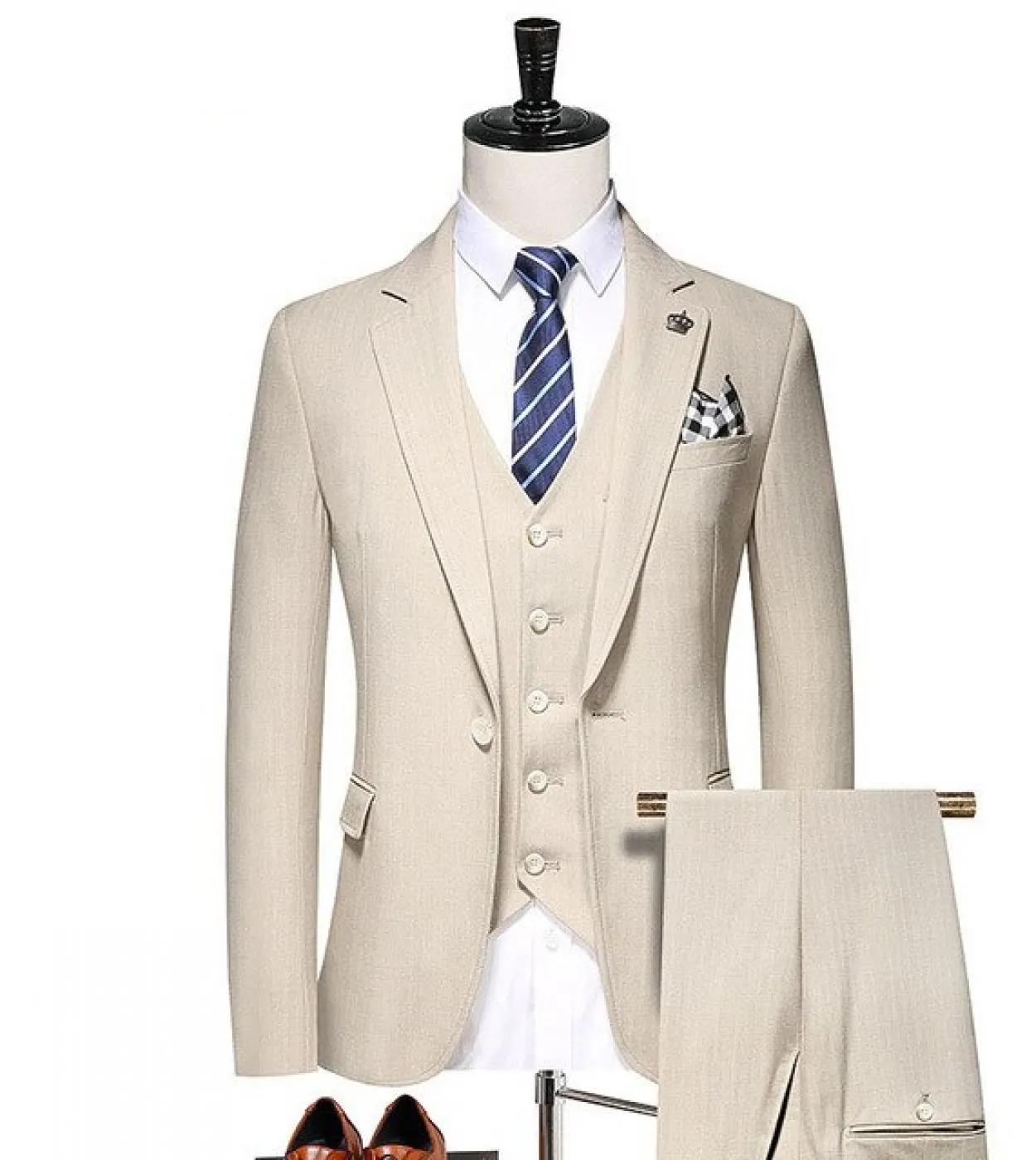 Tuta da uomo casual di alta qualità nuova primavera, abito da sposa da uomo, abito da uomo a righe, taglia M 5xl di grandi dimen