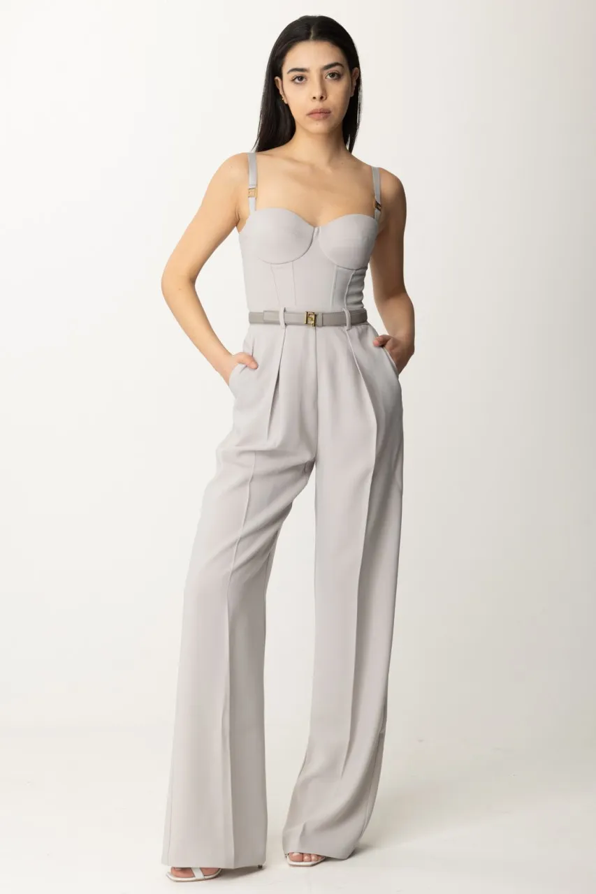 Tuta lunga bustier con cintura Perla