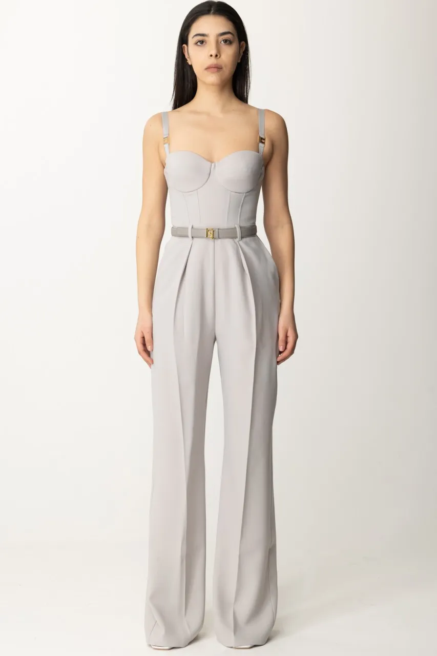 Tuta lunga bustier con cintura Perla