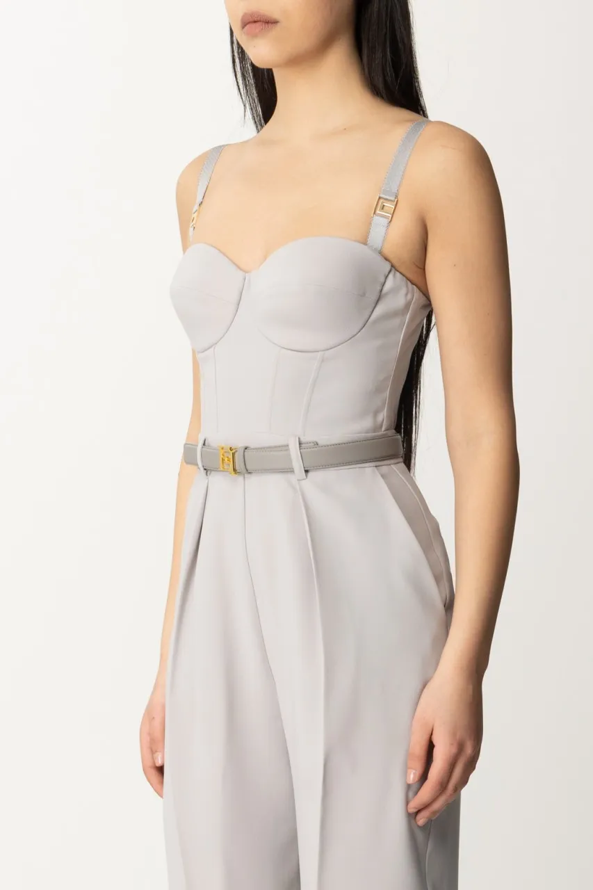Tuta lunga bustier con cintura Perla