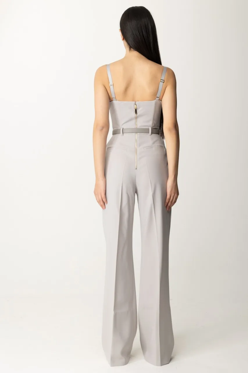 Tuta lunga bustier con cintura Perla