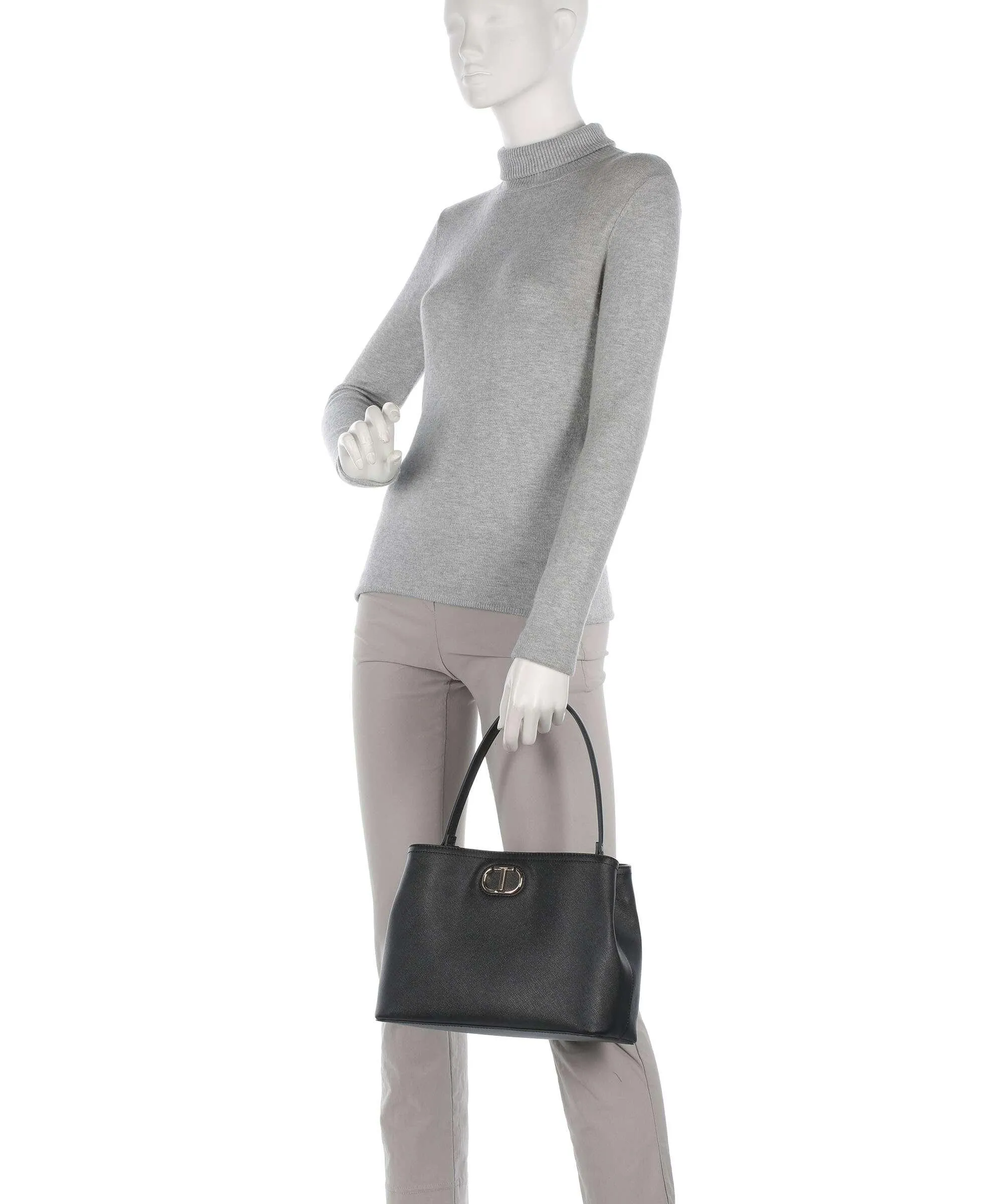  Twinset Saffiano Borsa a spalla pelle sintetica nero  