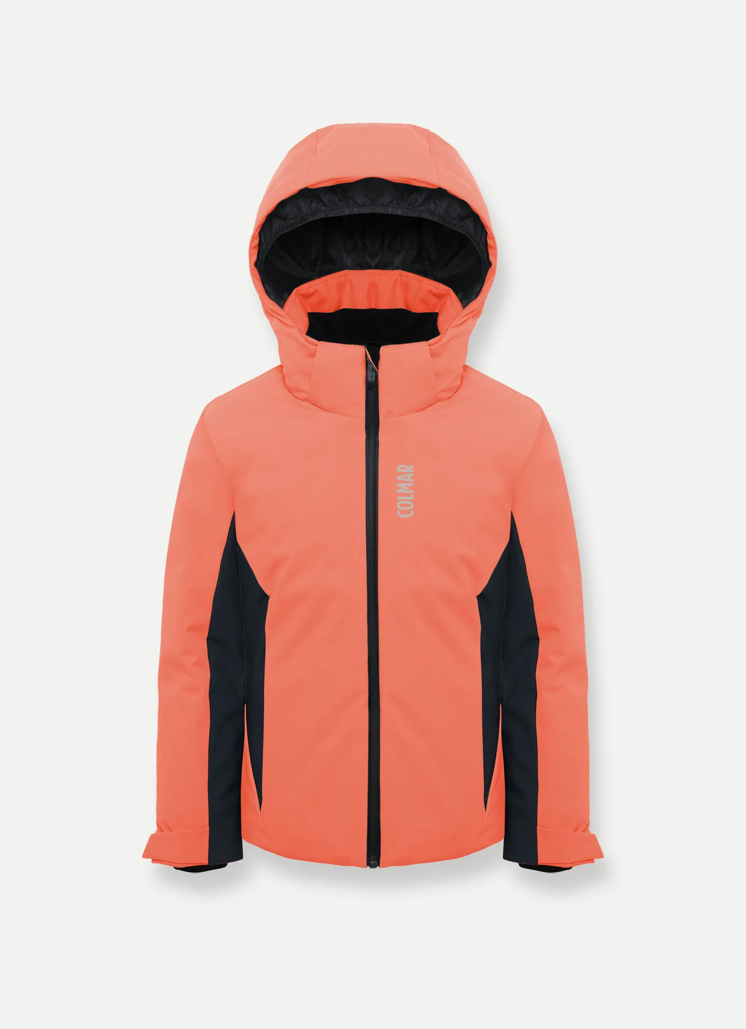 Two-tone ski jacket in recycled fabric