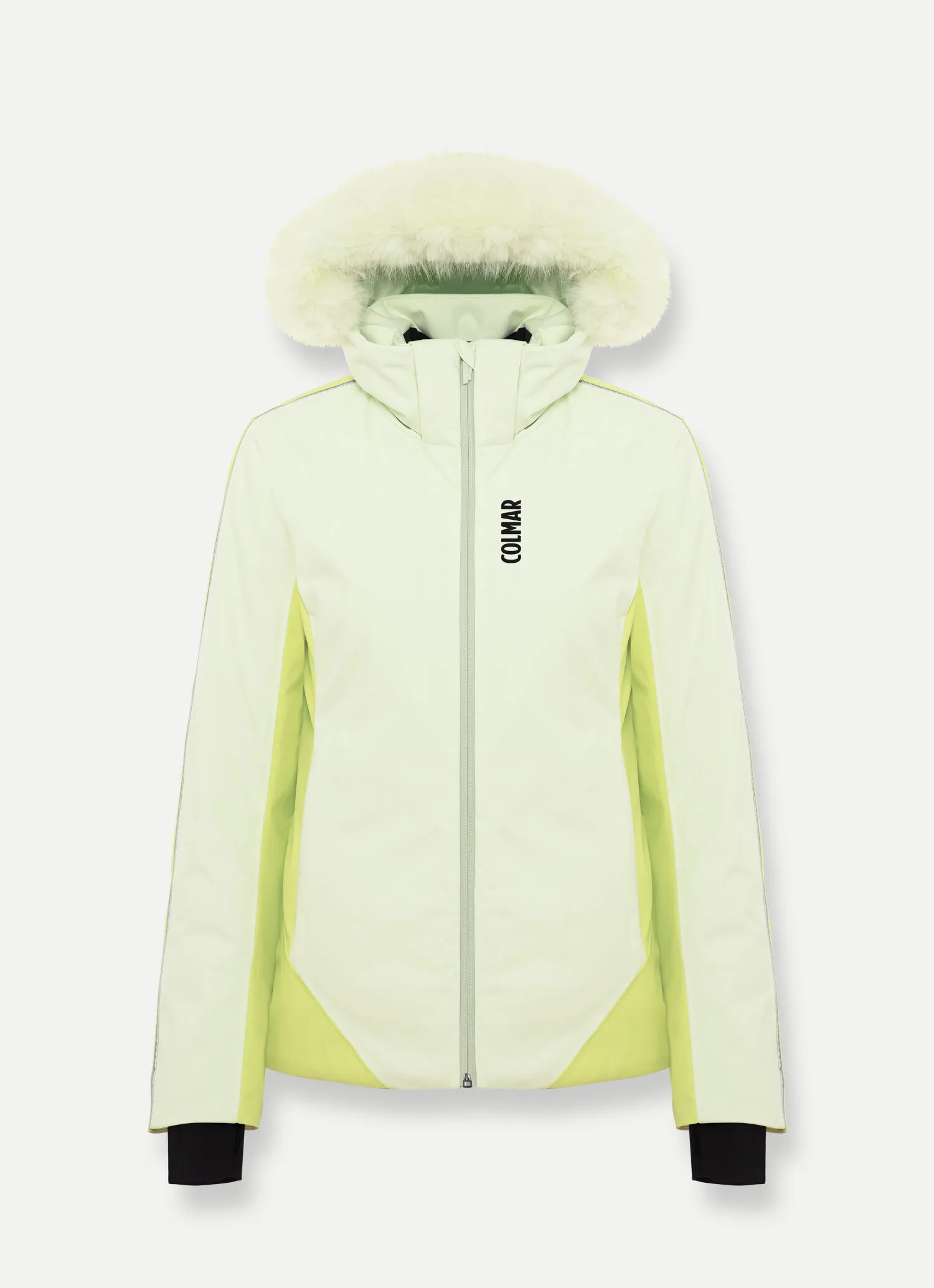 Two-tone ski jacket with hood