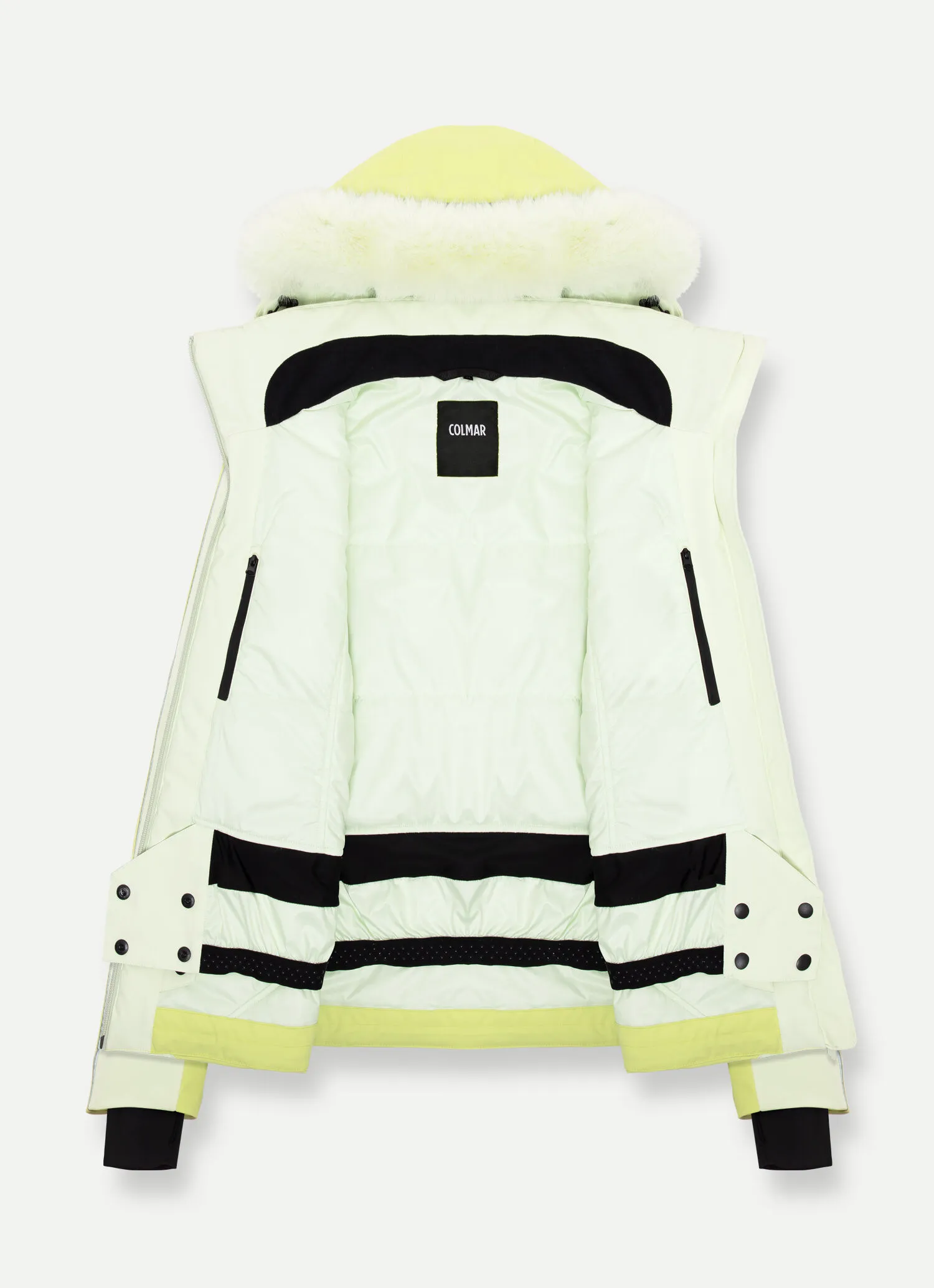 Two-tone ski jacket with hood