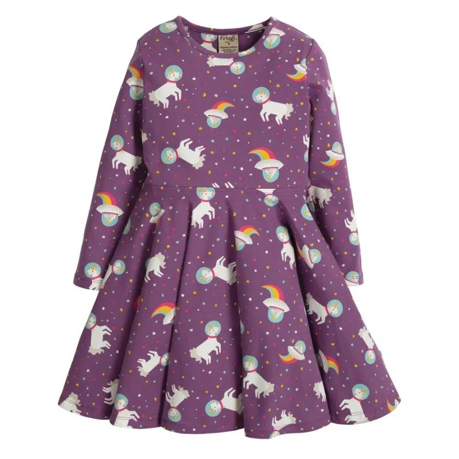 Vestito da bambina Frugi - Amethyst Unicorn 