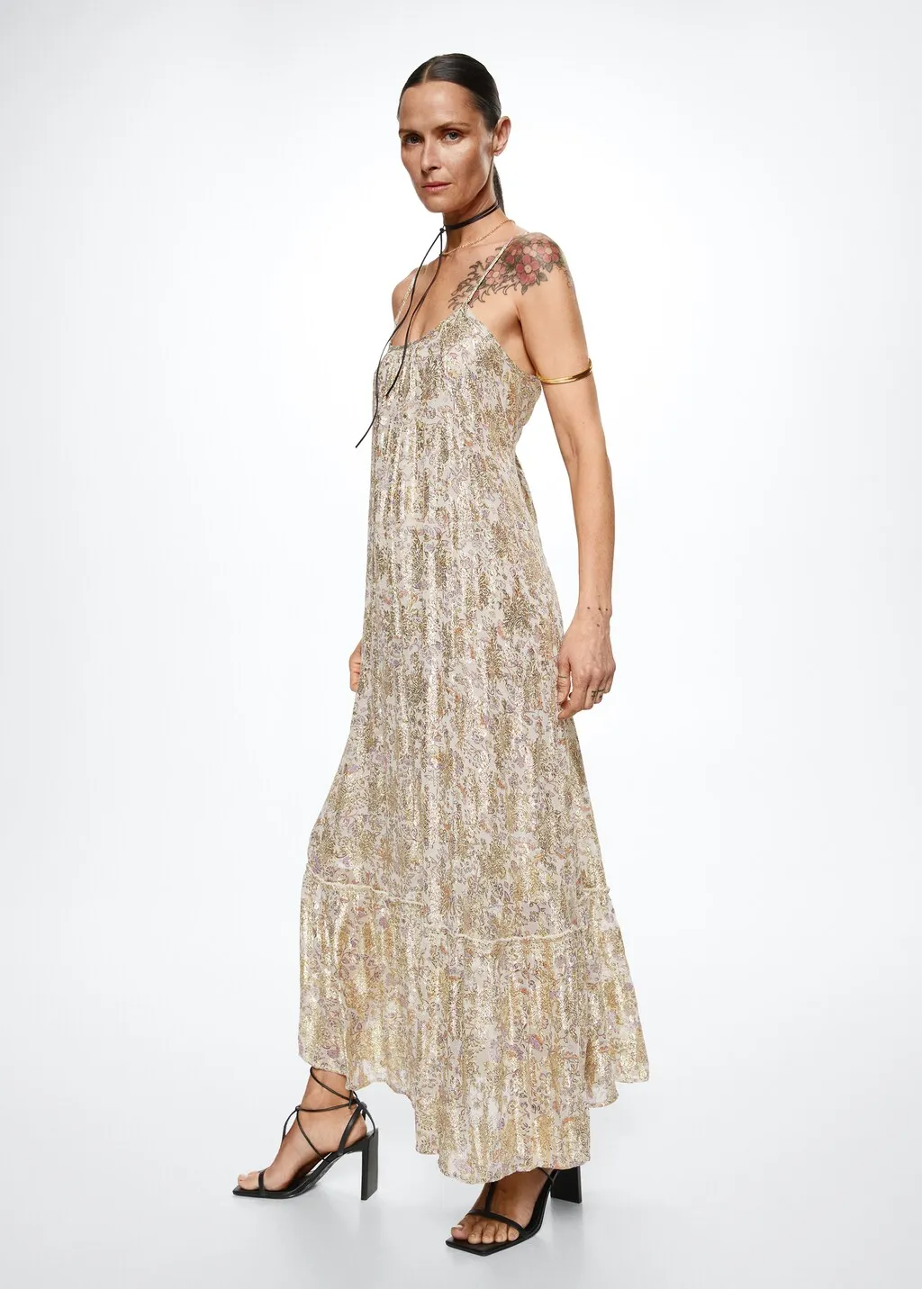 Vestito fiori lurex