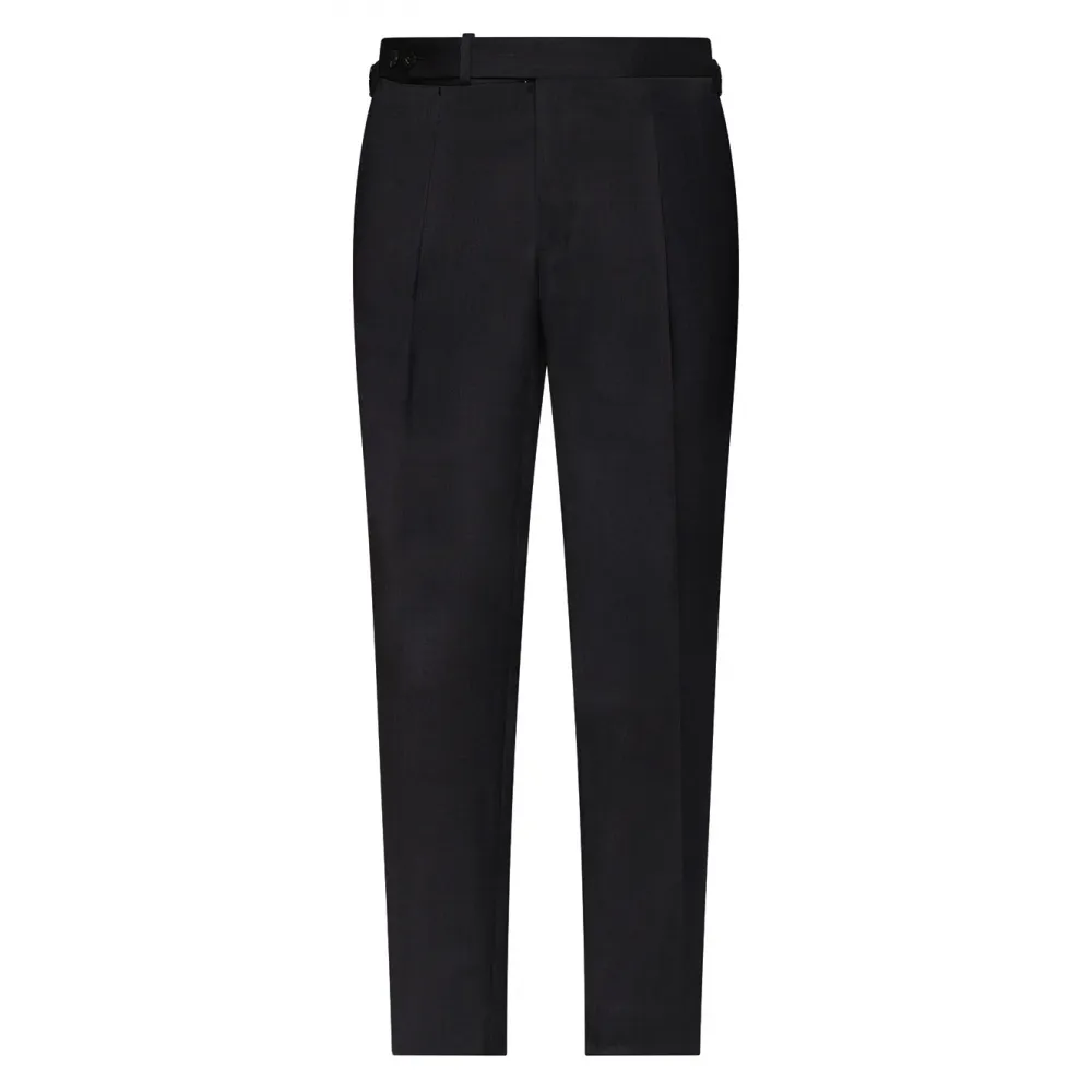 Viola Milano - Pantalone in Lana a Pieghe Regolatori Laterali - Grigio Scuro - Handmade in Italy - Luxury Exclusive Collection