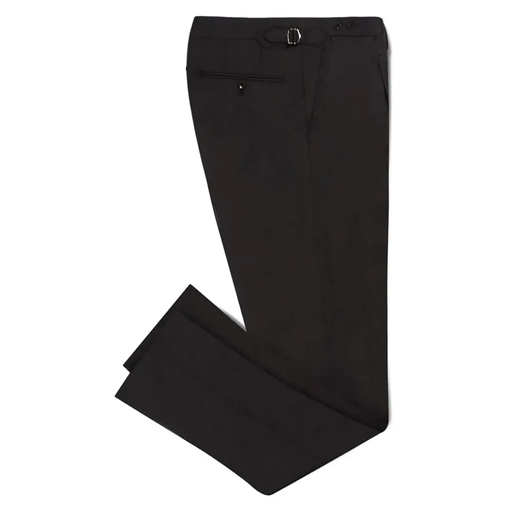 Viola Milano - Pantalone in Lana a Pieghe Regolatori Laterali - Grigio Scuro - Handmade in Italy - Luxury Exclusive Collection