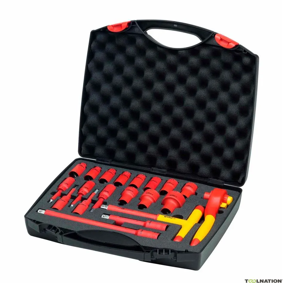Wiha 43024 Set di chiavi a cricchetto isolate 1/2" Metric 4-32 mm 20 pezzi in valigetta